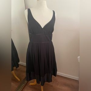 Black strapless cocktail dress